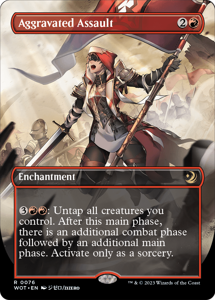 Aggravated Assault (Anime Borderless) (WOT-076) [Wilds of Eldraine: Enchanting Tales]