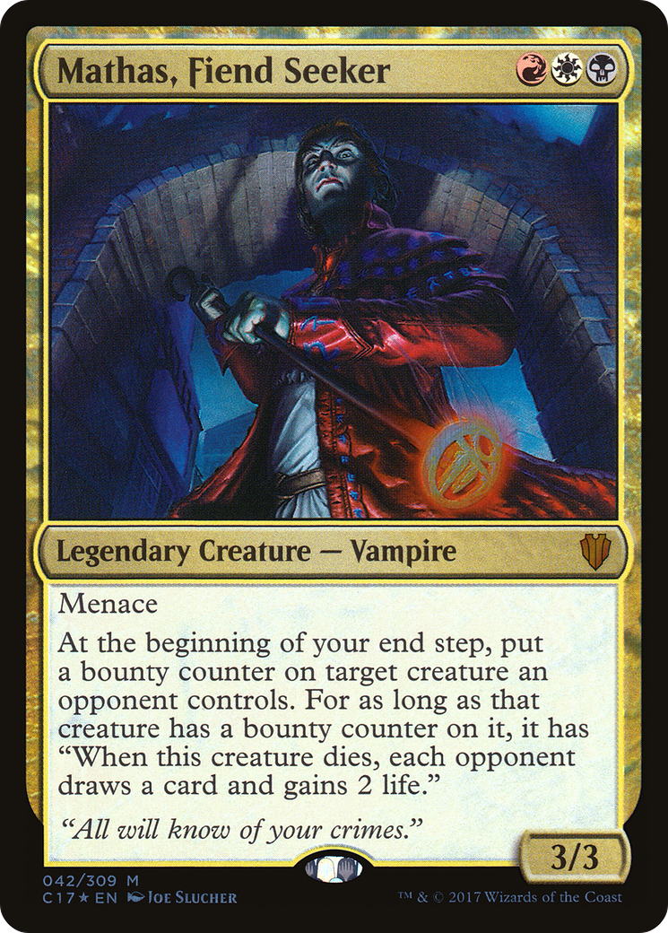 Mathas, Fiend Seeker (C17-042) [Commander 2017] Foil