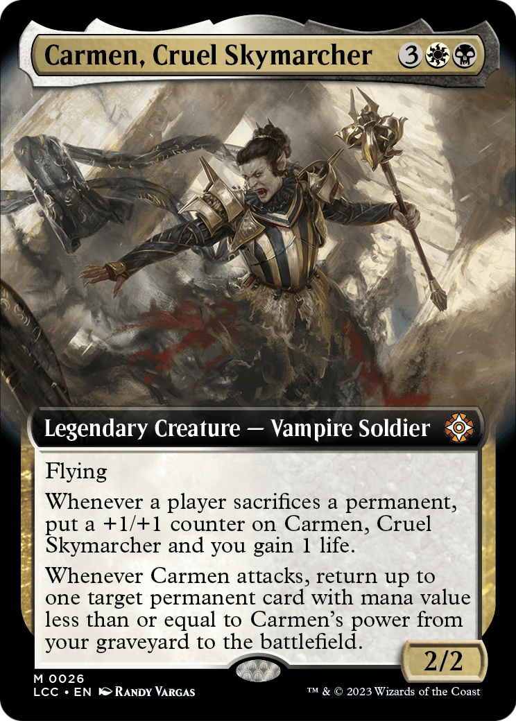 Carmen, Cruel Skymarcher (Extended Art) (LCC-026) [The Lost Caverns of Ixalan Commander] Foil