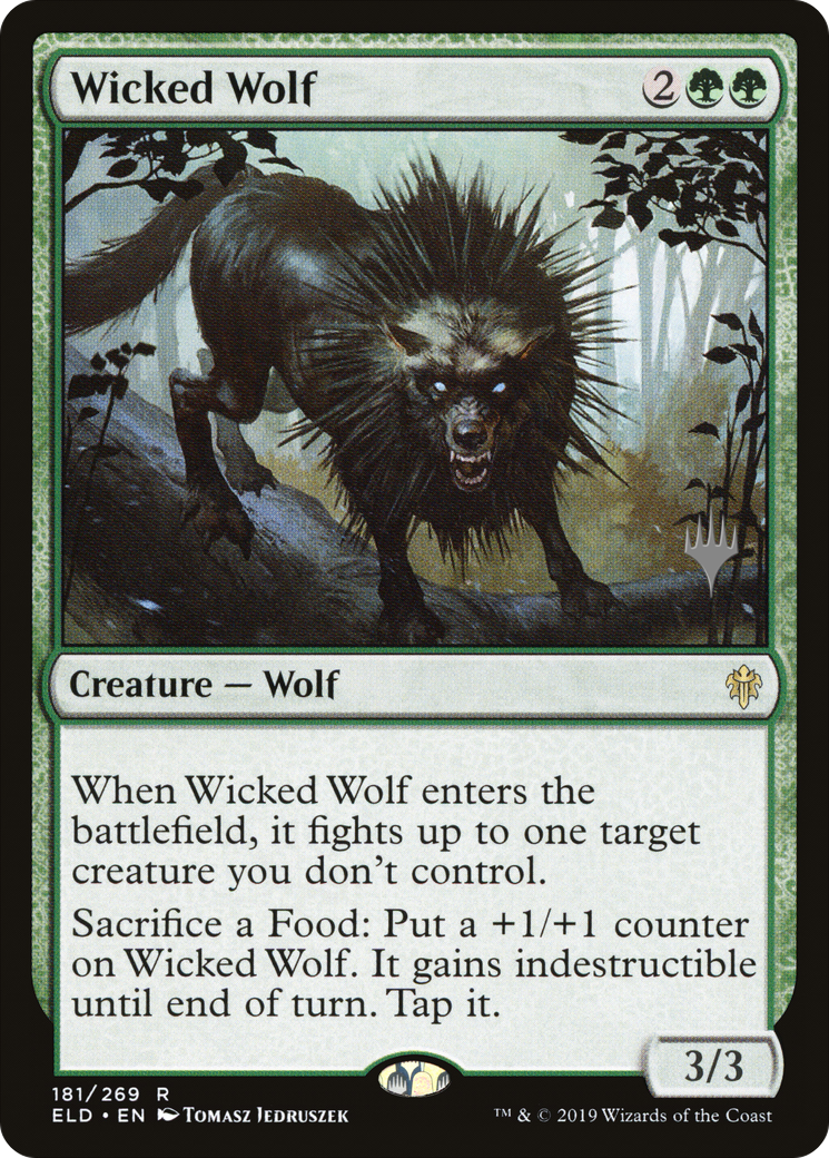 Wicked Wolf (PPELD-181) [Promo Pack: Throne of Eldraine Promos] Foil