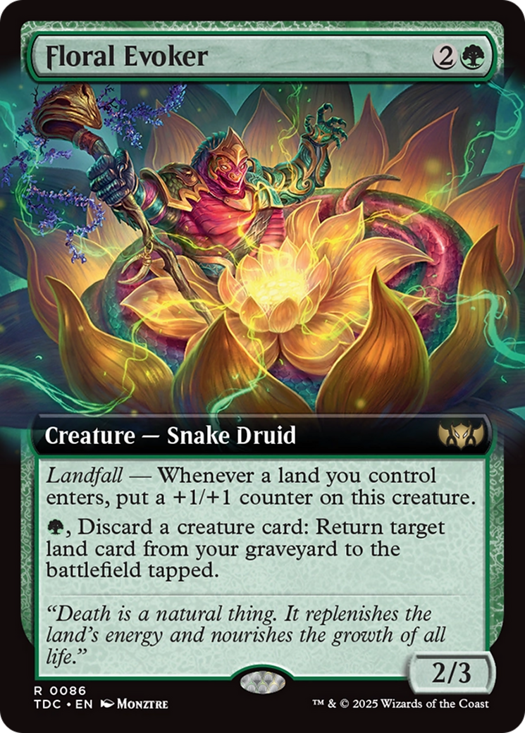 Floral Evoker (Extended Art) (TDC-086) [Commander: Tarkir: Dragonstorm]