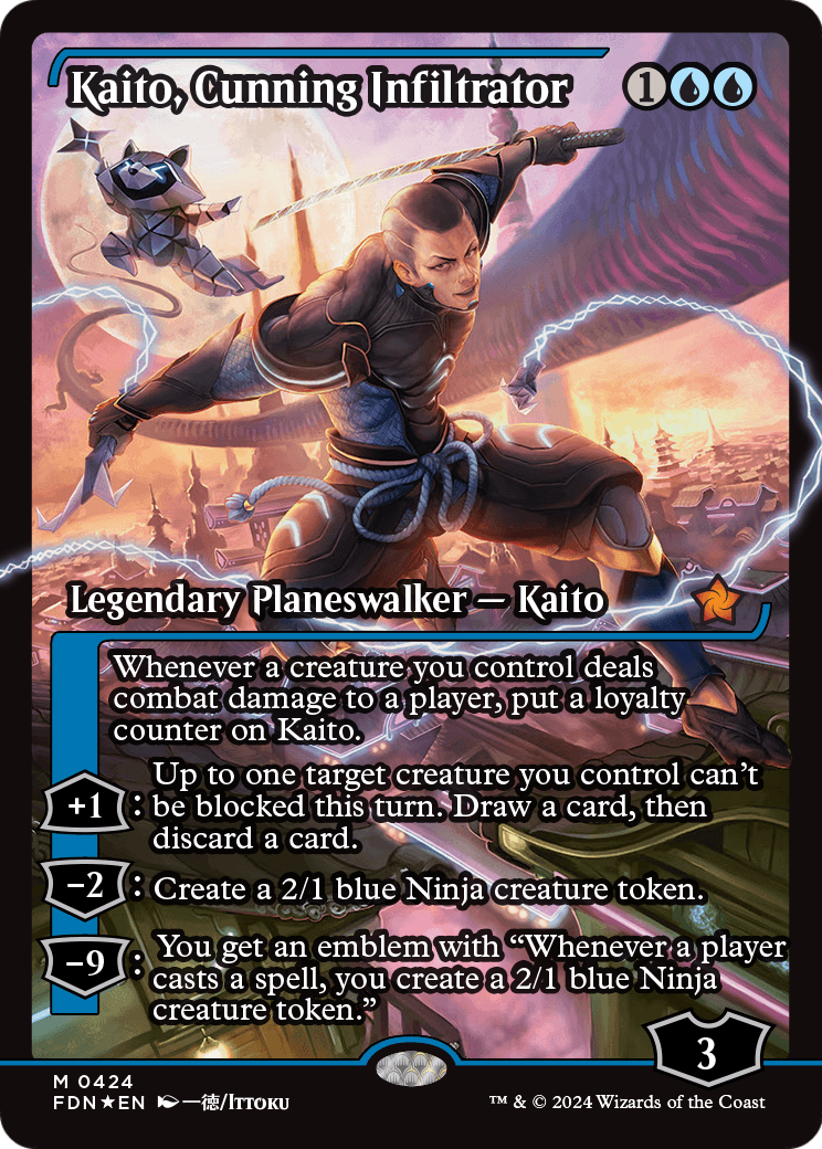 Kaito, Cunning Infiltrator (Showcase) (FDN-424) [Foundations] Foil