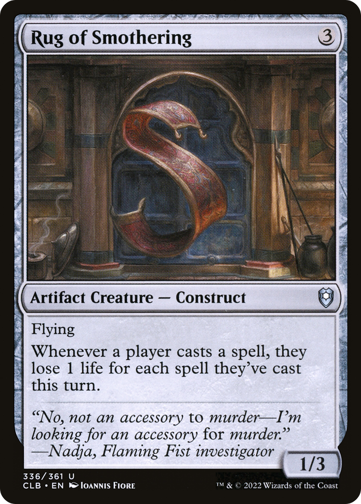 Rug of Smothering (CLB-336) [Commander Legends: Battle for Baldur's Gate] Foil