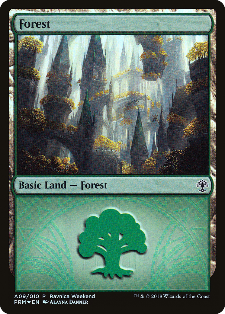 Forest - Selesnya (A09) (LARP-009) [GRN Ravnica Weekend] Foil
