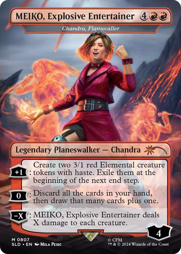 Chandra, Flamecaller (SLD-807) (Borderless) [Secret Lair Drop]