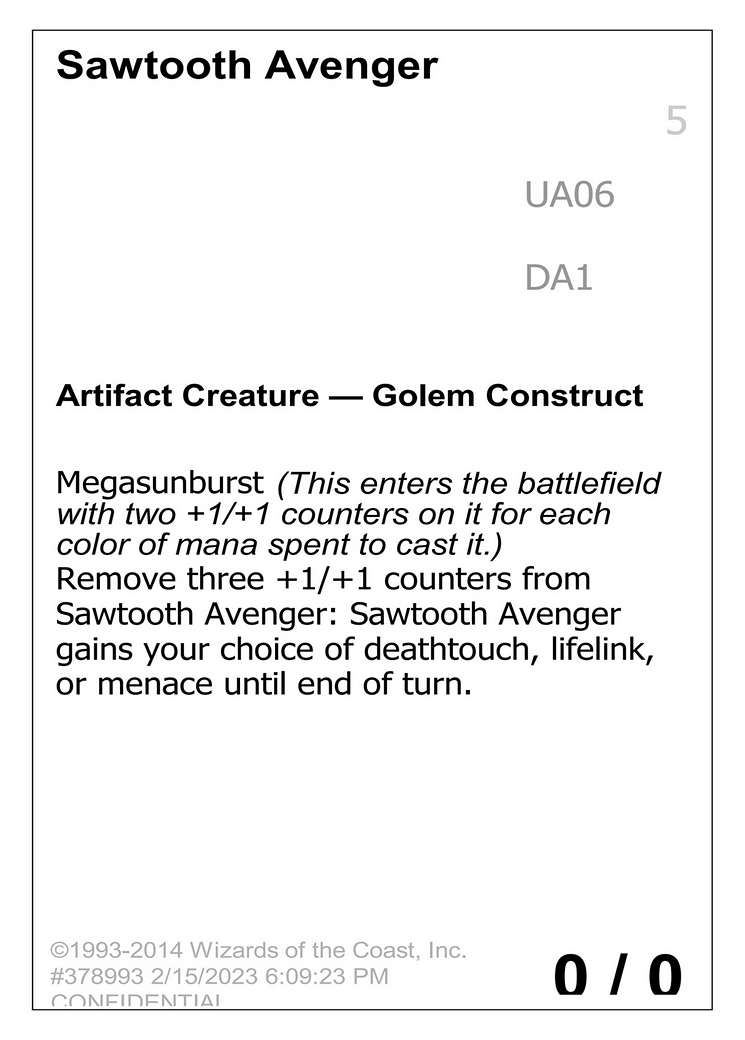 Sawtooth Avenger [Unknown Event]