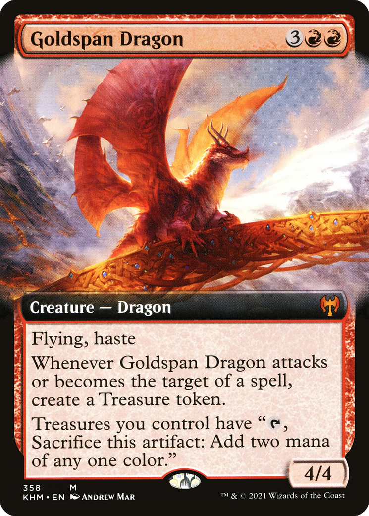 Goldspan Dragon (Extended Art) (KHM-358) [Kaldheim] Foil