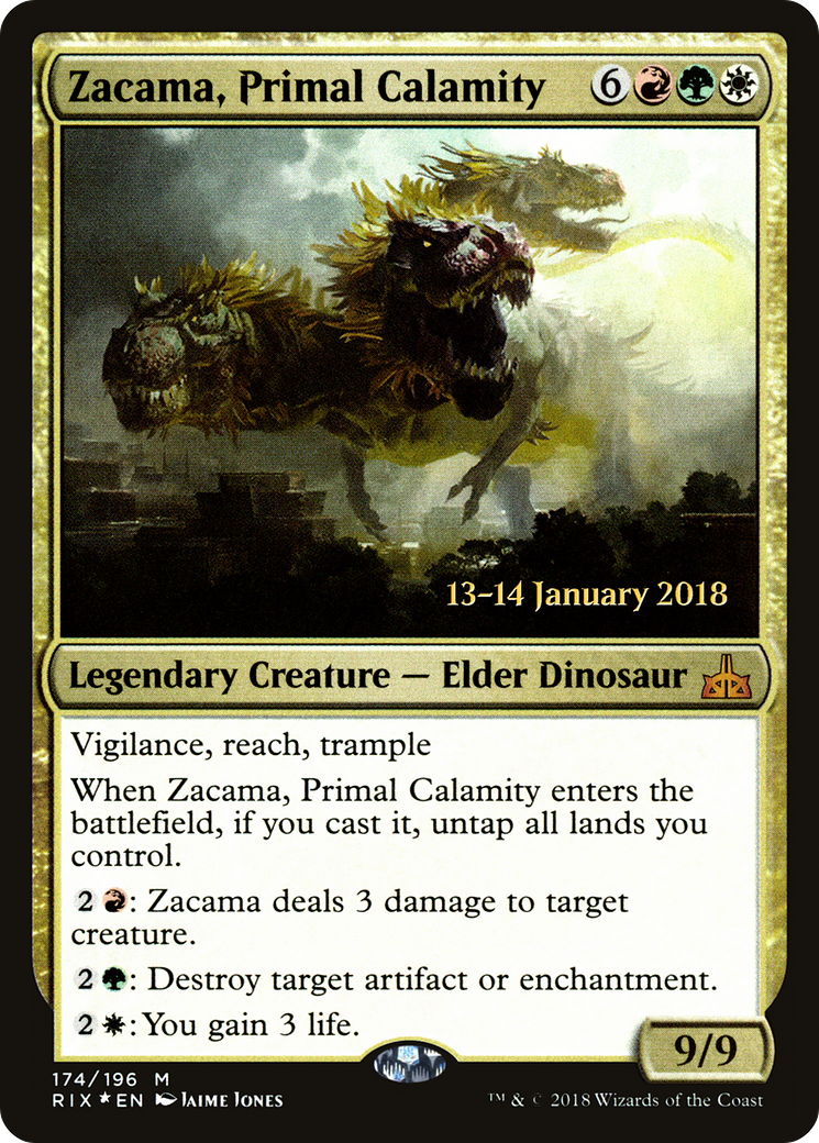 Zacama, Primal Calamity (PRE-174S) [Rivals of Ixalan Promos] Foil
