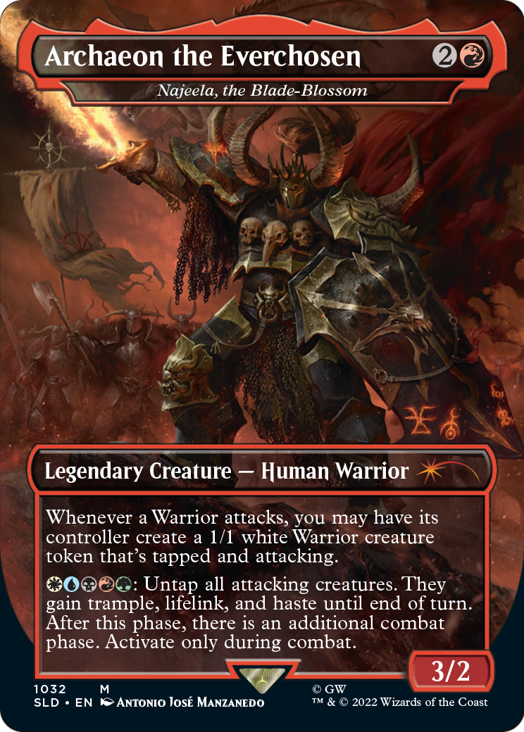 Archaeon the Everchosen - Najeela, the Blade-Blossom (Borderless) (SLD-1032) [Secret Lair Drop] Foil