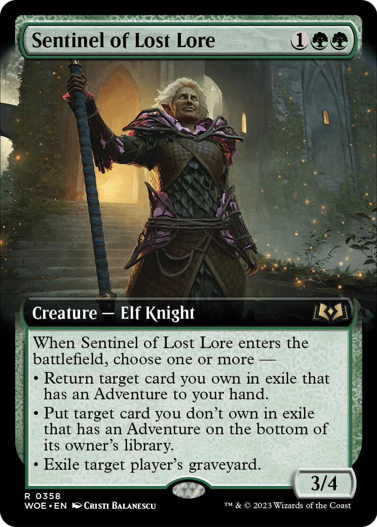 Sentinel of Lost Lore (Extended Art) (WOE-358) [Wilds of Eldraine]