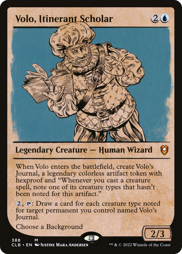 Volo, Itinerant Scholar (Showcase) (CLB-388) [Commander Legends: Battle for Baldur's Gate] Foil
