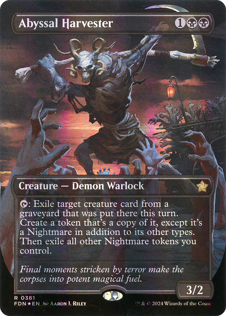 Abyssal Harvester (Borderless) (Mana Foil) (FDN-381) [Foundations] Foil