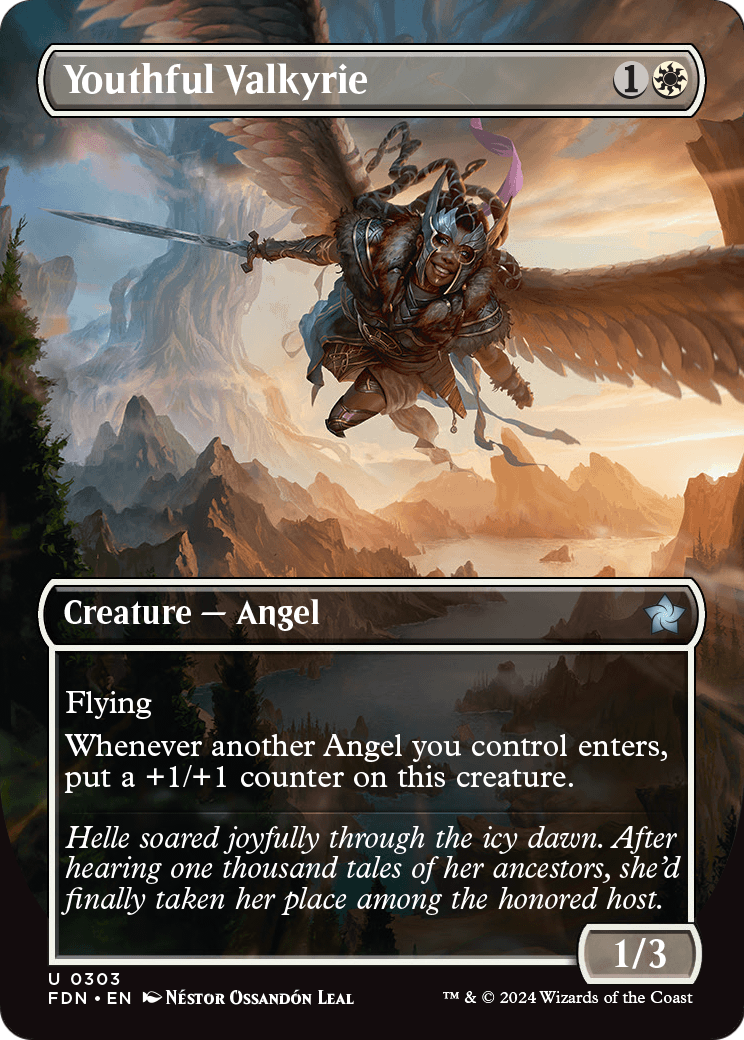Youthful Valkyrie (Borderless) (FDN-303) [Foundations] Foil