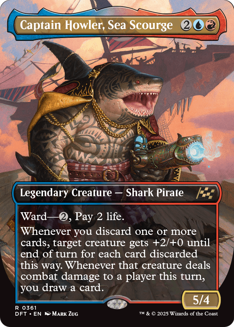 Captain Howler, Sea Scourge (Borderless) (DFT-361) [Aetherdrift] Foil