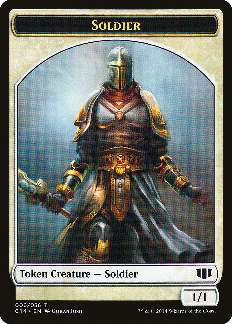 Soldier // Spirit Double-sided Token (C14-006) [Commander 2014 Tokens]