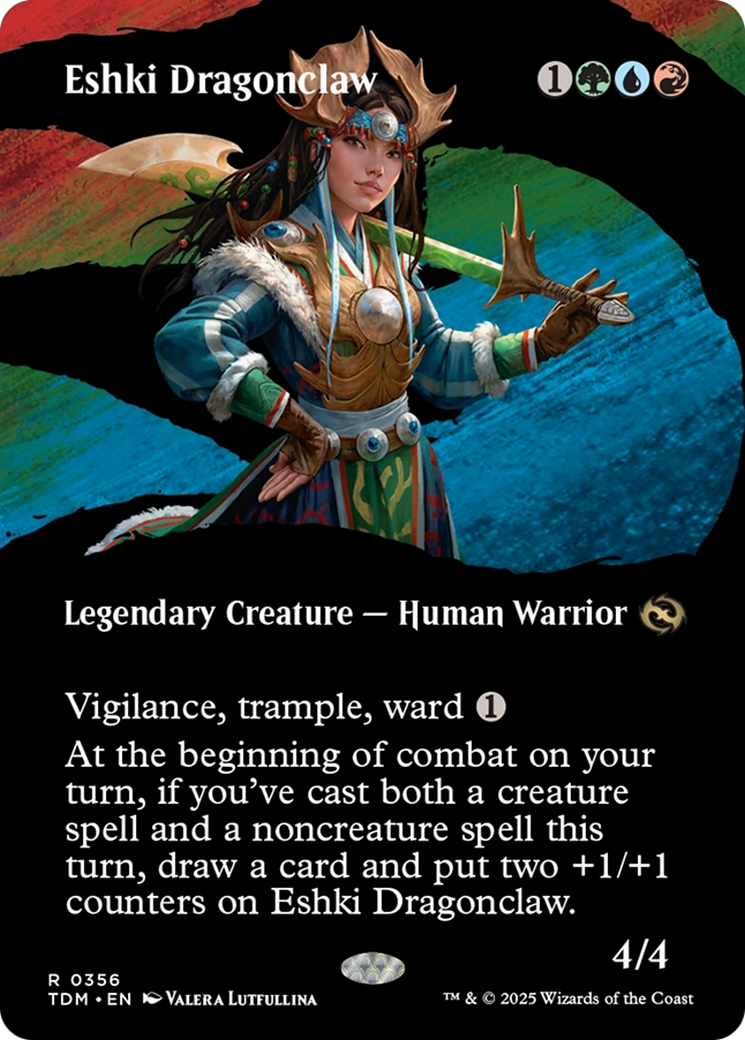 Eshki Dragonclaw (Borderless) (TDM-356) (Showcase) [Tarkir: Dragonstorm] Foil