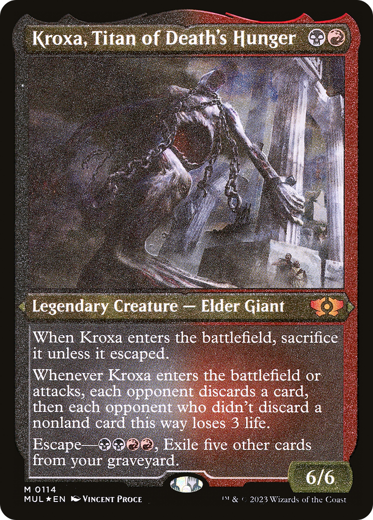 Kroxa, Titan of Death's Hunger (Foil Etched) (MUL-114) [Multiverse Legends] Foil