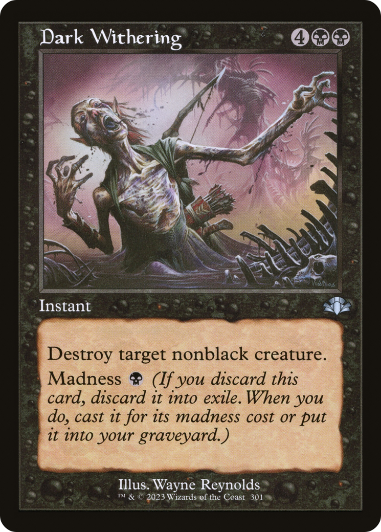 Dark Withering (Retro Frame) (DMR-301) [Dominaria Remastered] Foil