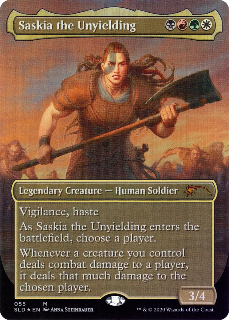 Saskia the Unyielding (SLD-055) (Borderless) [Secret Lair Drop] Foil