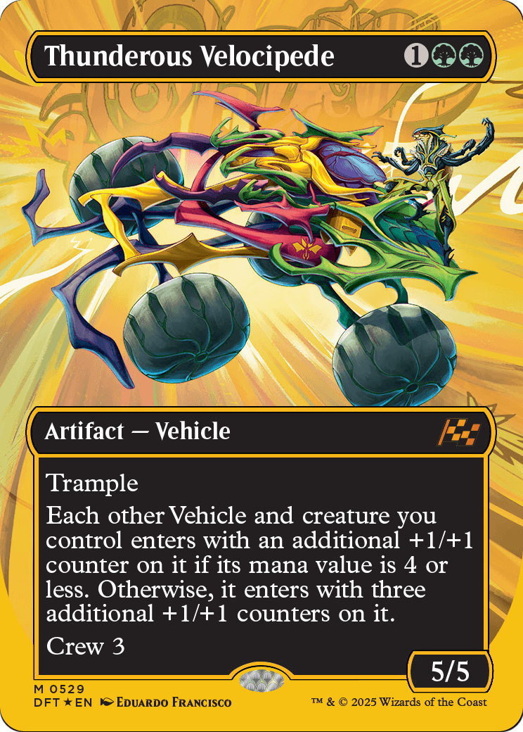 Thunderous Velocipede (Borderless) (First-Place Foil) (DFT-529) [Aetherdrift] Foil
