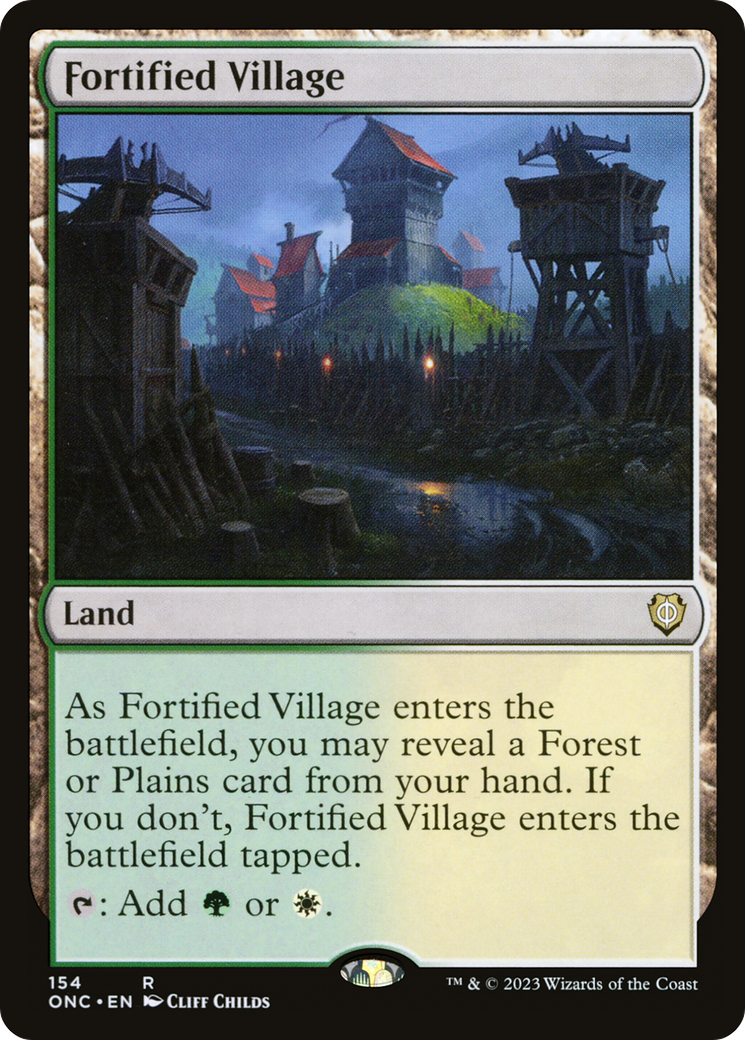 Fortified Village (ONC-154) [Phyrexia: All Will Be One Commander]