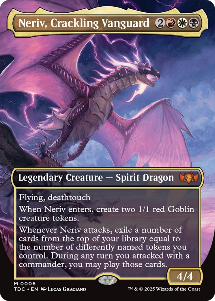 Neriv, Crackling Vanguard (Borderless) (TDC-006) [Commander: Tarkir: Dragonstorm] Foil