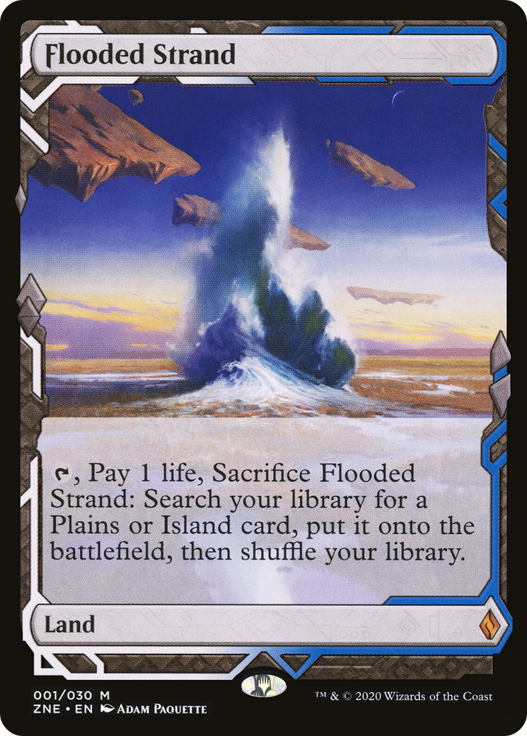 Flooded Strand (ZNE-001) [Zendikar Rising Expeditions] Foil