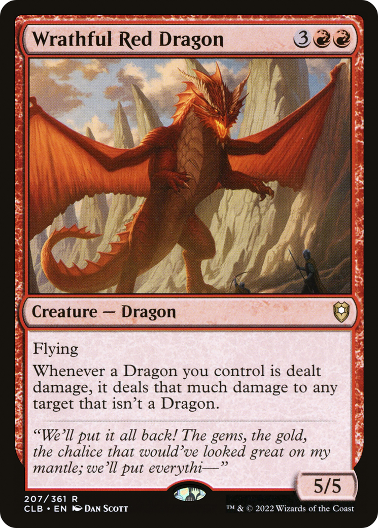 Wrathful Red Dragon (CLB-207) [Commander Legends: Battle for Baldur's Gate] Foil