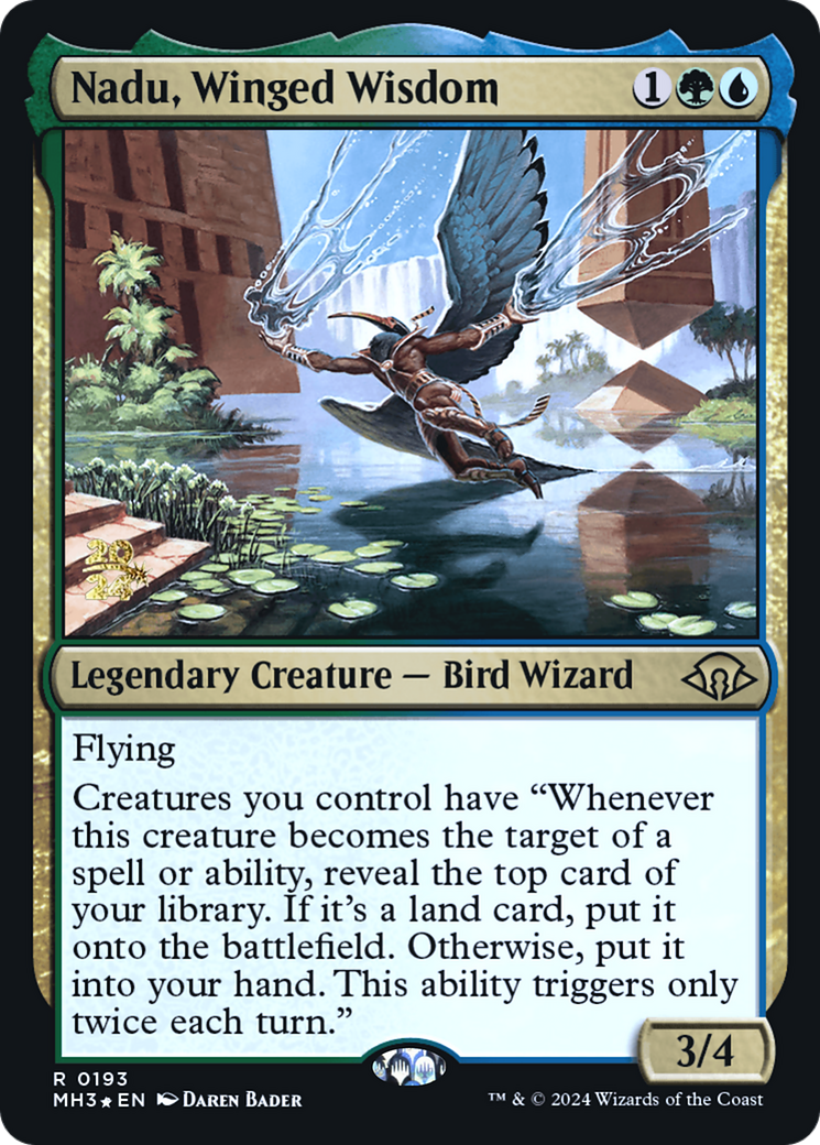 Nadu, Winged Wisdom (PRE-193) [Modern Horizons 3 Promos] Foil