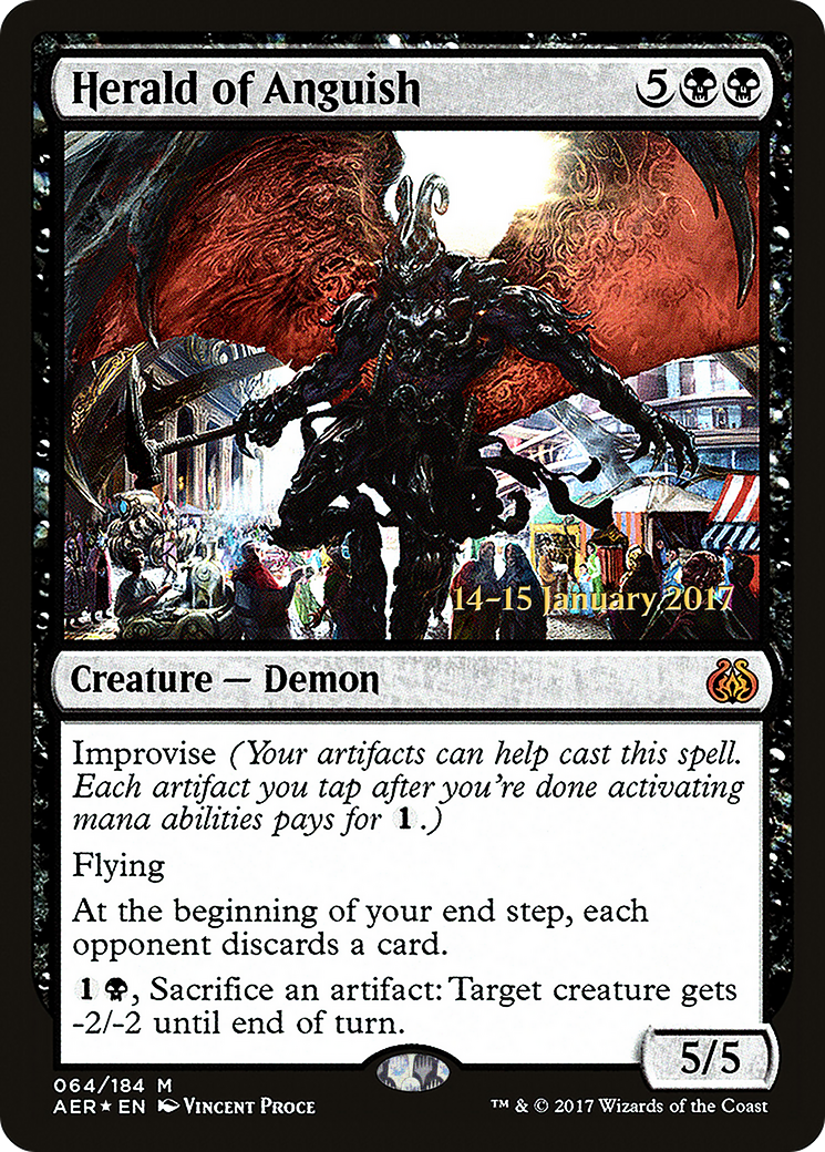 Herald of Anguish (PRE-64S) [Aether Revolt Promos] Foil