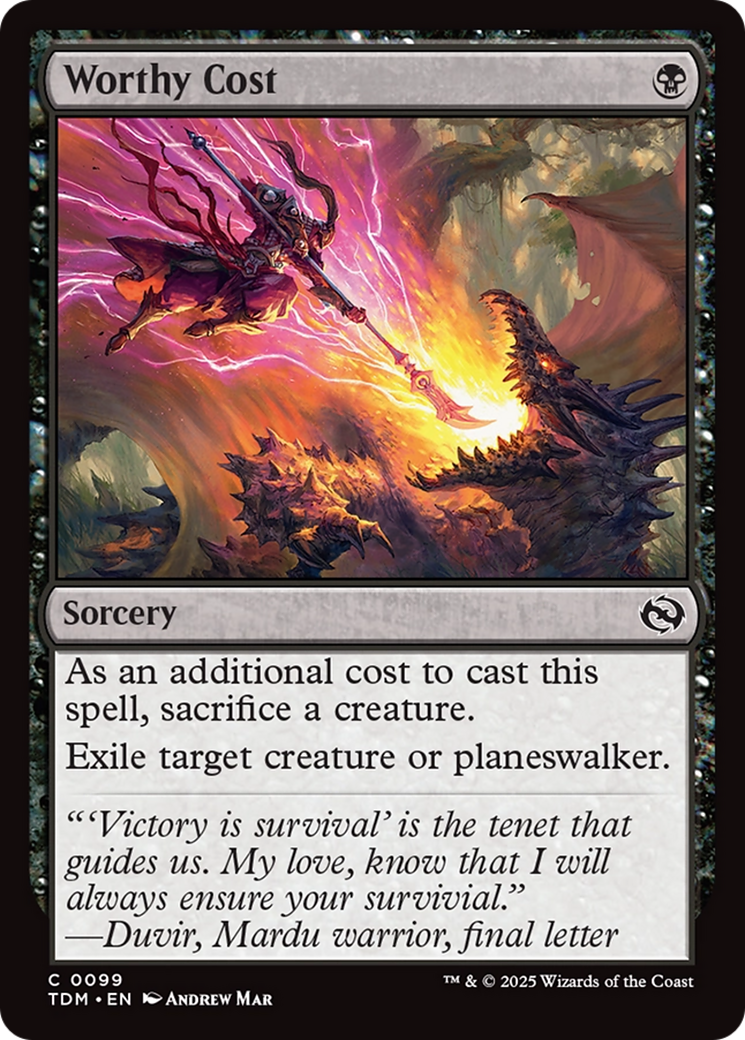 Worthy Cost (TDM-099) [Tarkir: Dragonstorm] Foil