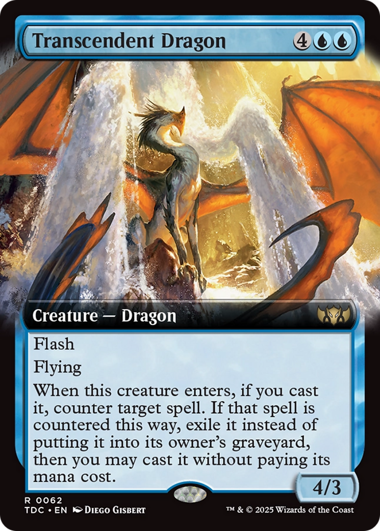 Transcendent Dragon (Extended Art) (TDC-062) [Commander: Tarkir: Dragonstorm]