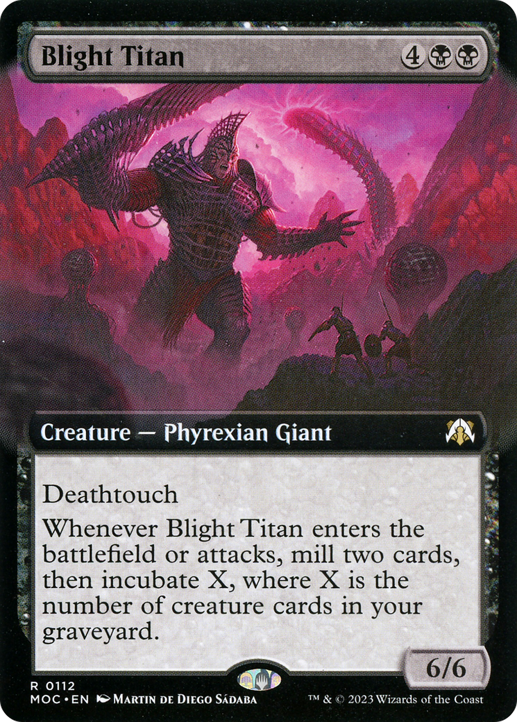 Blight Titan (Extended Art) (MOC-112) [March of the Machine Commander] Foil