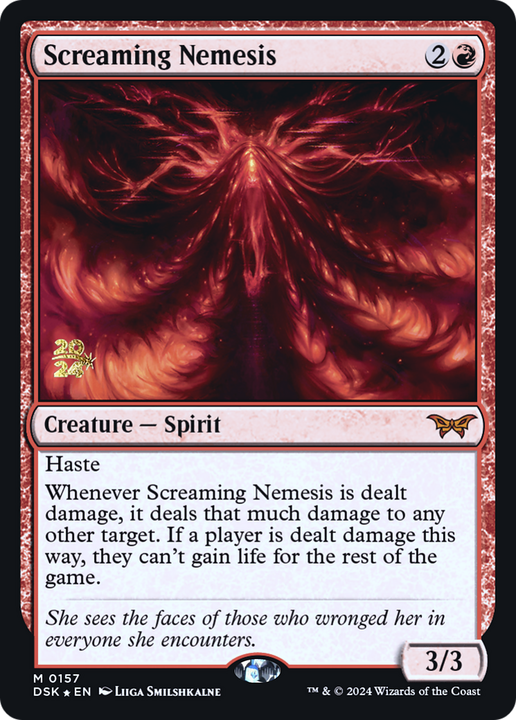 Screaming Nemesis (PRE-157) [Duskmourn: House of Horror Promos] Foil