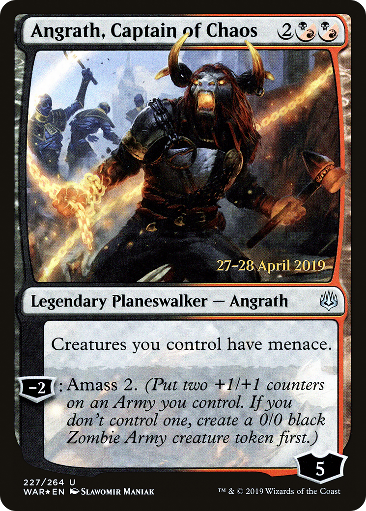 Angrath, Captain of Chaos (PRE-227S) [War of the Spark Promos] Foil