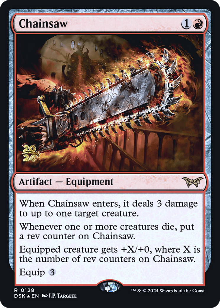 Chainsaw (PRE-128) [Duskmourn: House of Horror Promos] Foil