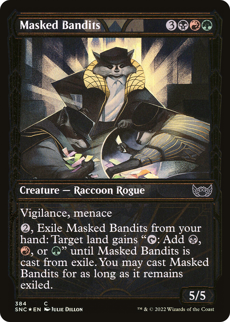 Masked Bandits (Gilded Foil) (SNC-384) (Showcase) [Streets of New Capenna] Foil