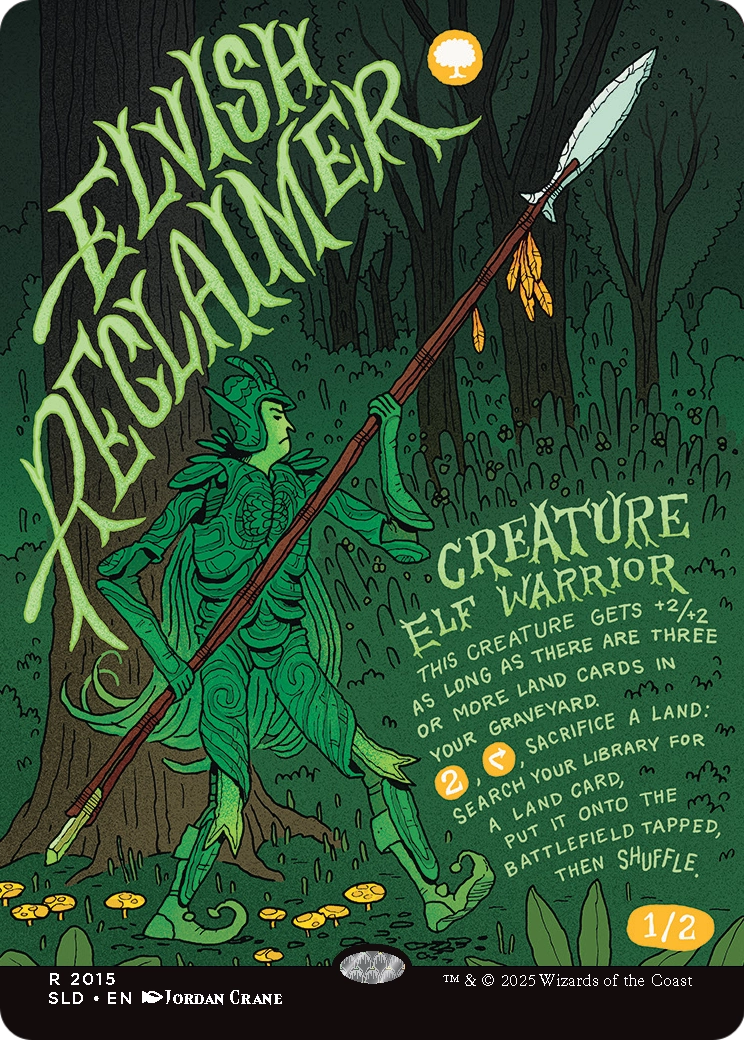 Elvish Reclaimer (SLD-2015) (Borderless) [Secret Lair Drop] Foil
