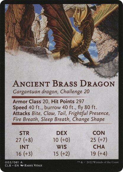 Ancient Brass Dragon // Ancient Brass Dragon (ACLB-002) (Borderless) [Battle for Baldur's Gate Art Series] Foil