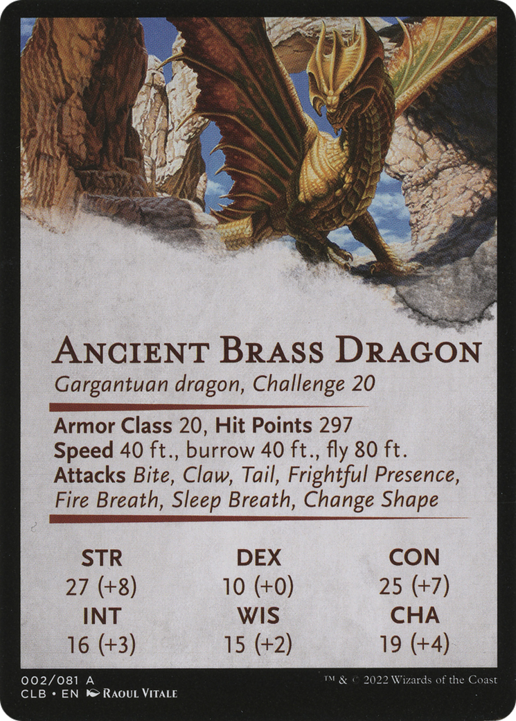 Ancient Brass Dragon // Ancient Brass Dragon (ACLB-002) (Borderless) [Battle for Baldur's Gate Art Series]