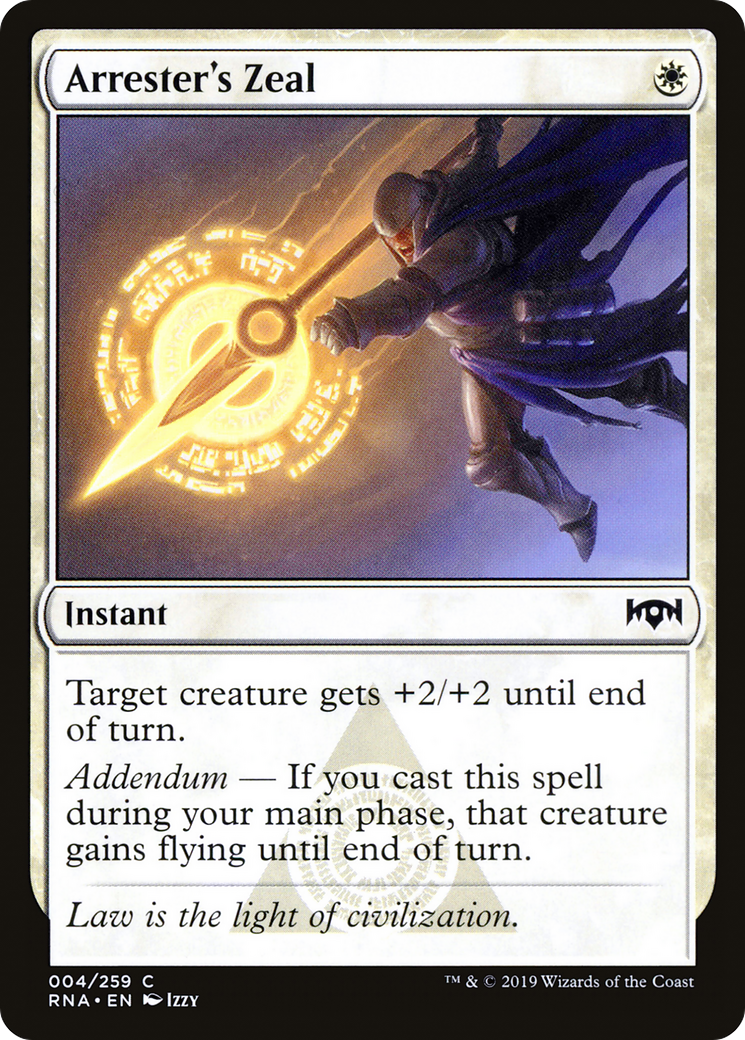 Arrester's Zeal (RNA-004) [Ravnica Allegiance] Foil