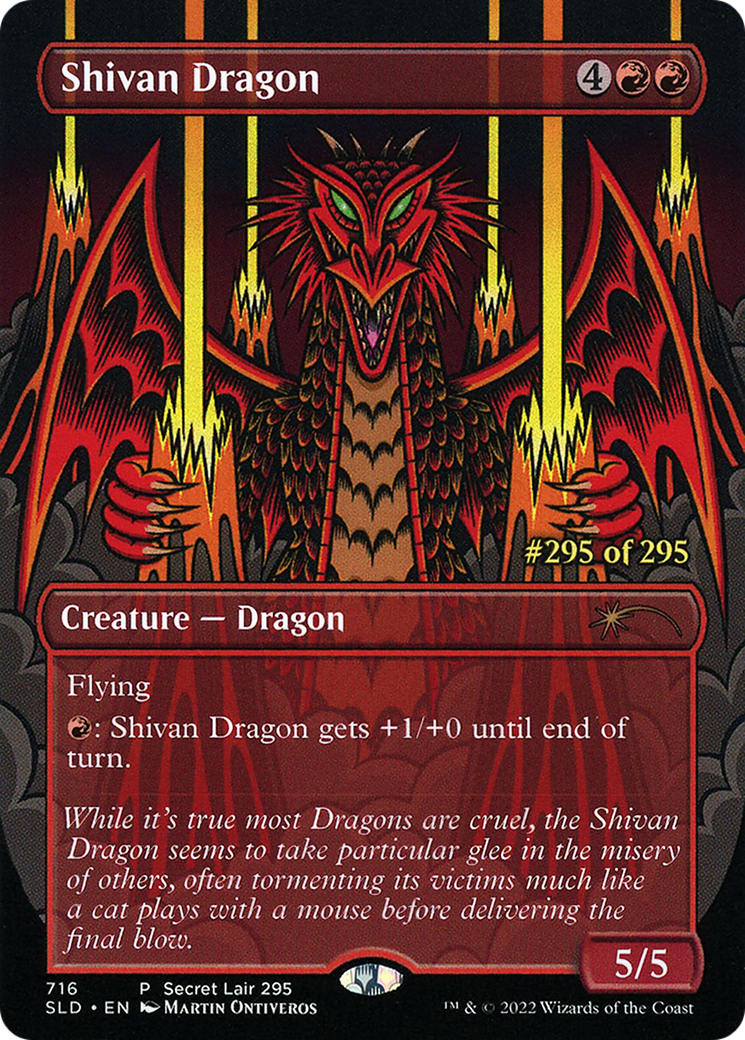Shivan Dragon (Serial Numbered) (SLD-716) (Borderless) [Secret Lair Drop]