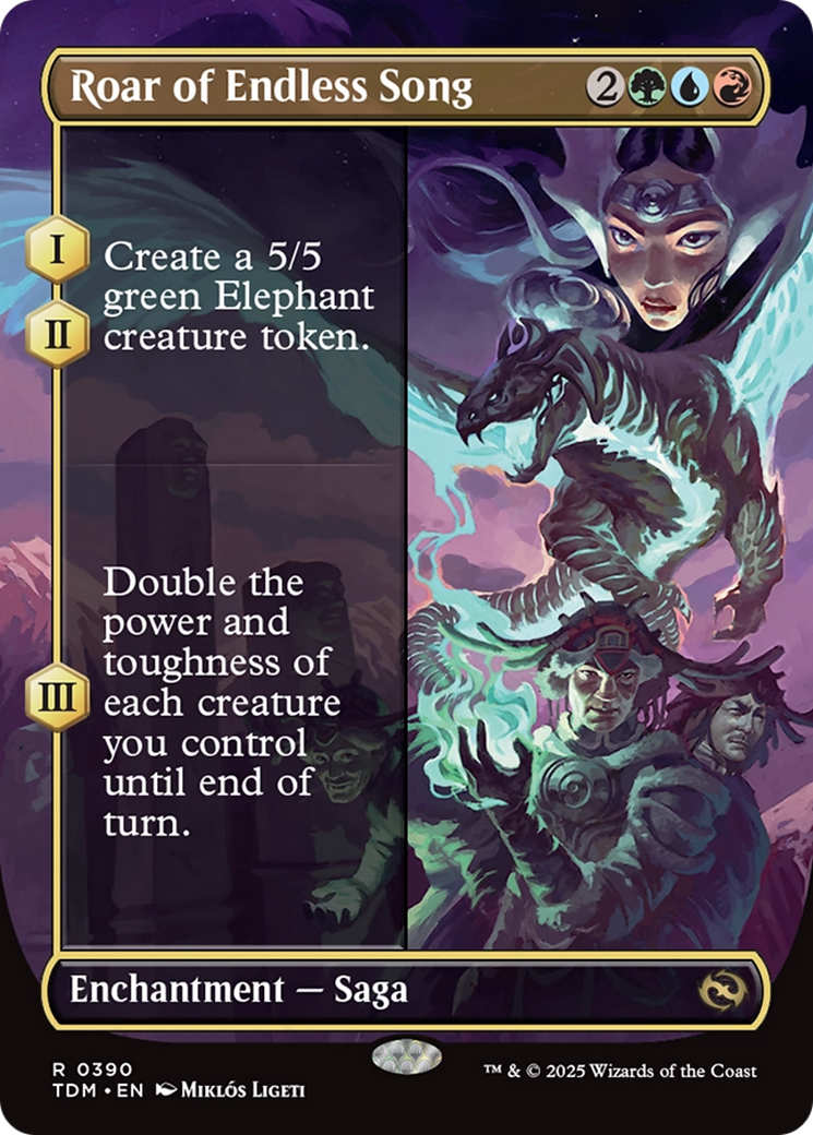 Roar of Endless Song (Borderless) (TDM-390) [Tarkir: Dragonstorm]