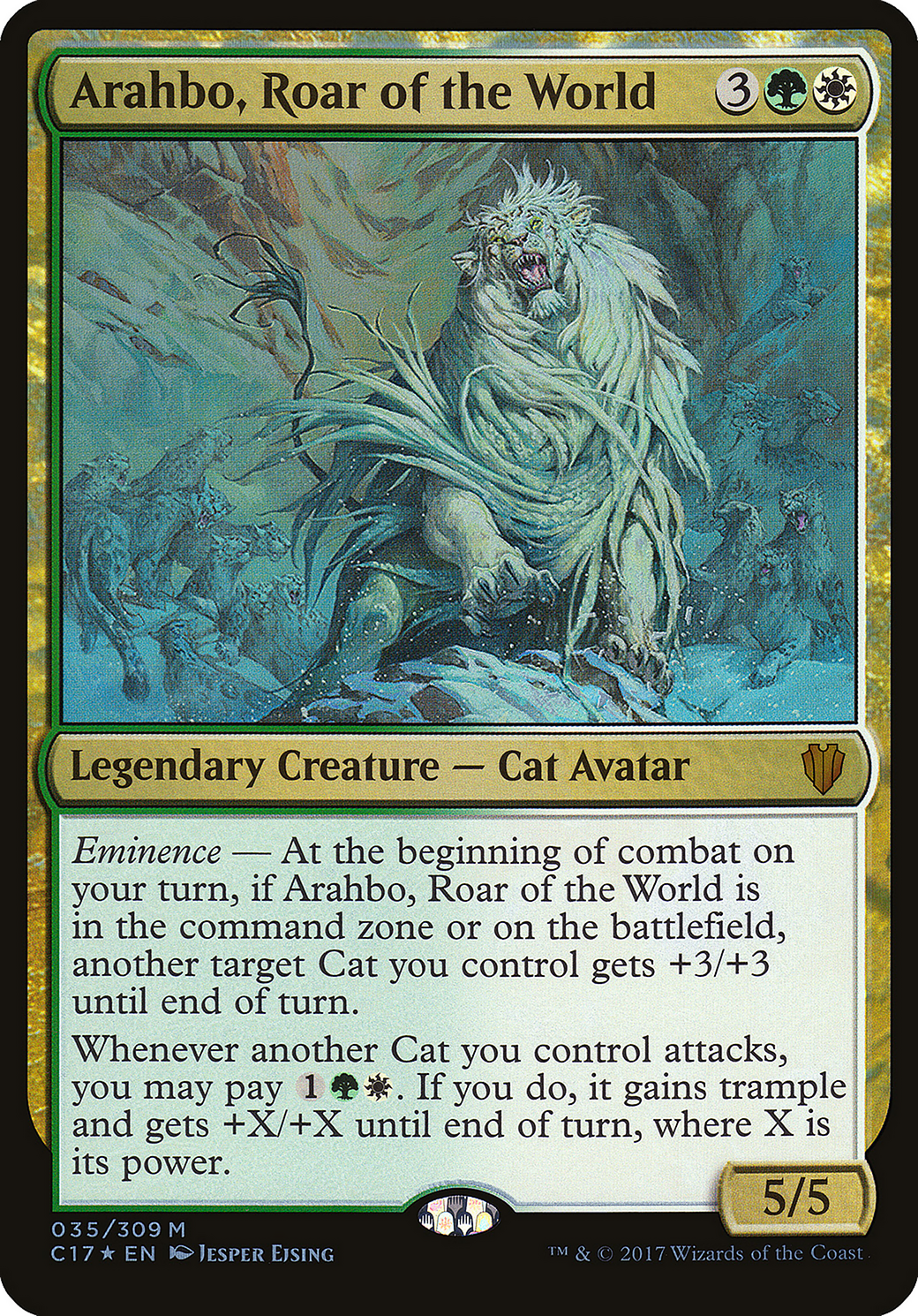 Arahbo, Roar of the World (Commander 2017) (OVER-035) [Commander 2017 Oversized] Foil