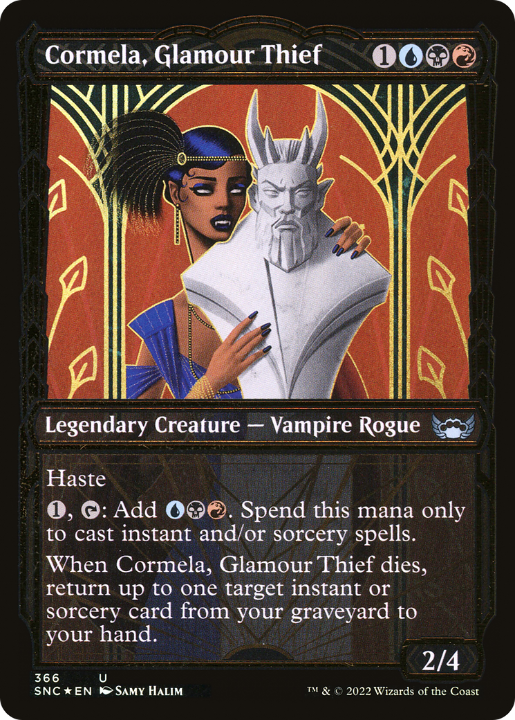 Cormela, Glamour Thief (Gilded Foil) (SNC-366) (Showcase) [Streets of New Capenna] Foil
