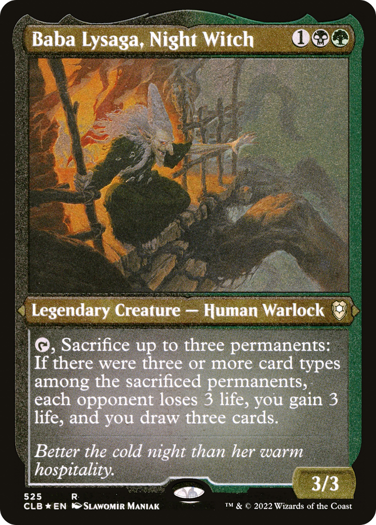 Baba Lysaga, Night Witch (Foil Etched) (CLB-525) [Commander Legends: Battle for Baldur's Gate] Foil