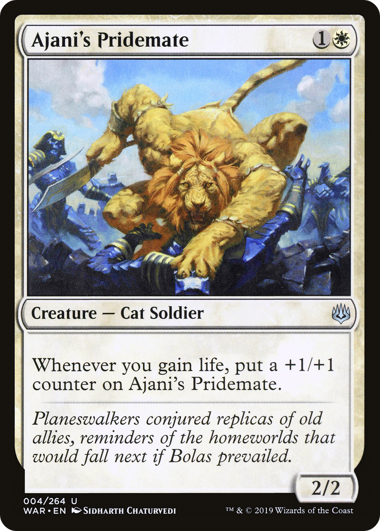 Ajani's Pridemate (WAR-004) [War of the Spark] Foil