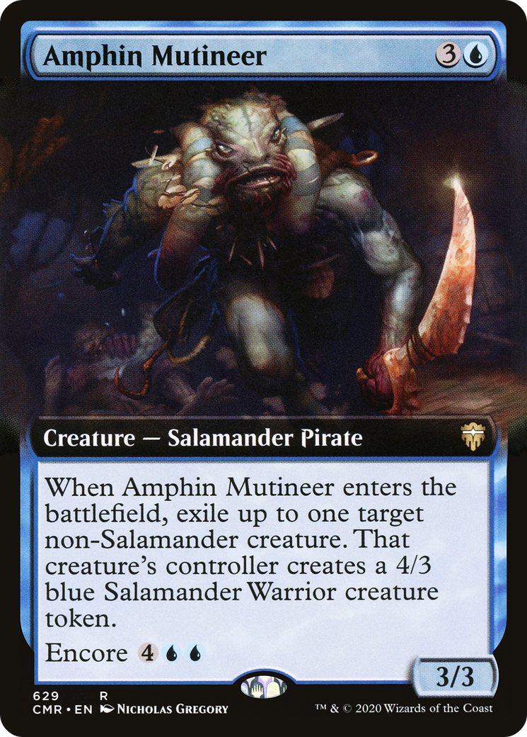 Amphin Mutineer (Extended Art) (CMR-629) [Commander Legends] Foil