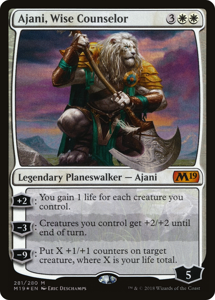 Ajani, Wise Counselor (M19-281) [Core Set 2019] Foil