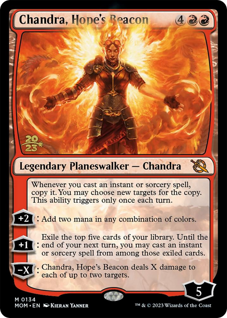 Chandra, Hope's Beacon (PRE-134) [March of the Machine Promos] Foil